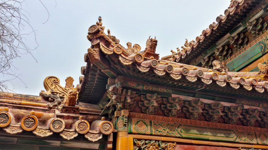 Detalhe de telhado na Cidade Proibida Pequim